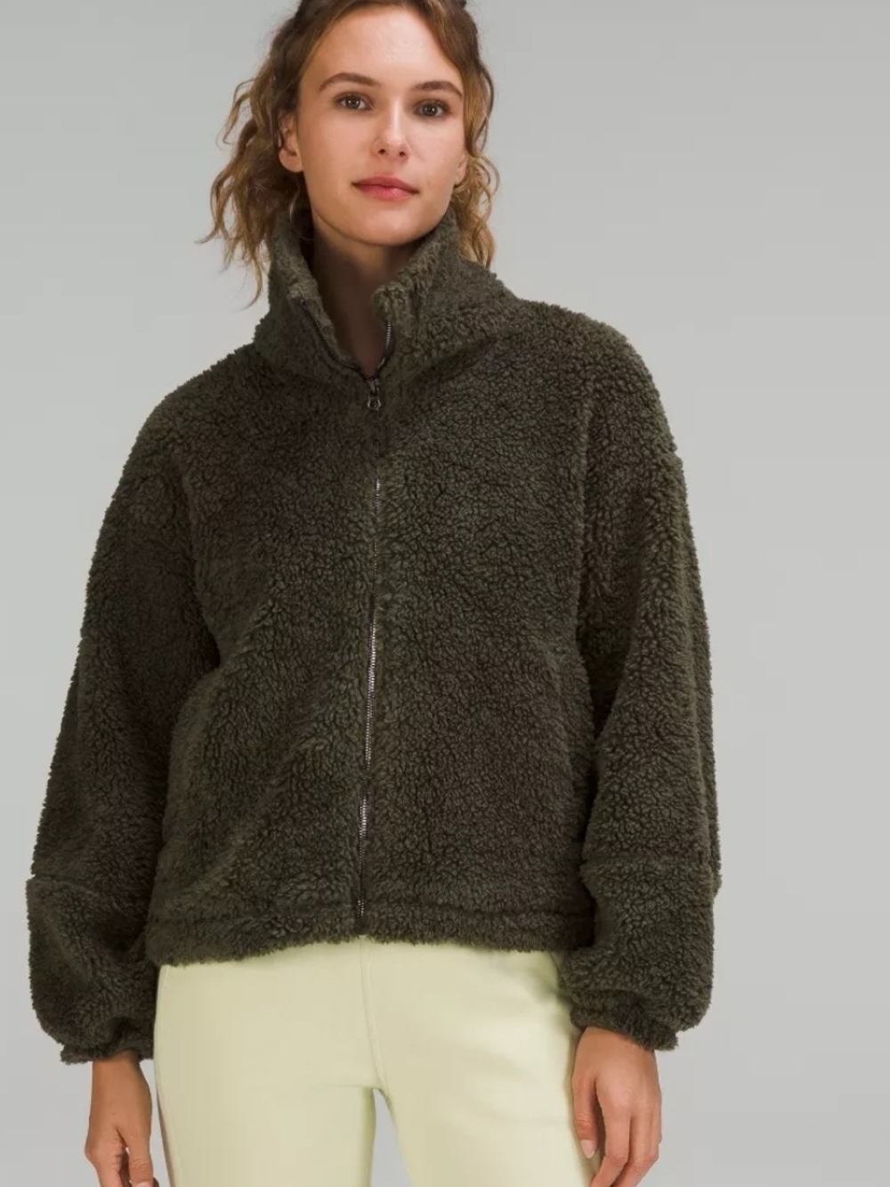 Lululemon Olive Green Teddy Zip-Up Jacket - Picture 3 of 10